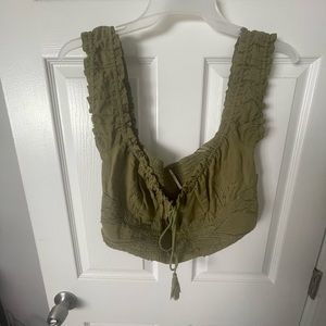 Green free people crop top